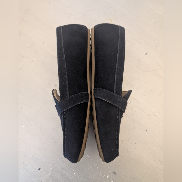 Lands End Navy Blue Suede Leather Slip On Loafer with Knot Accent Size 7 B US - Picture 10 of 15